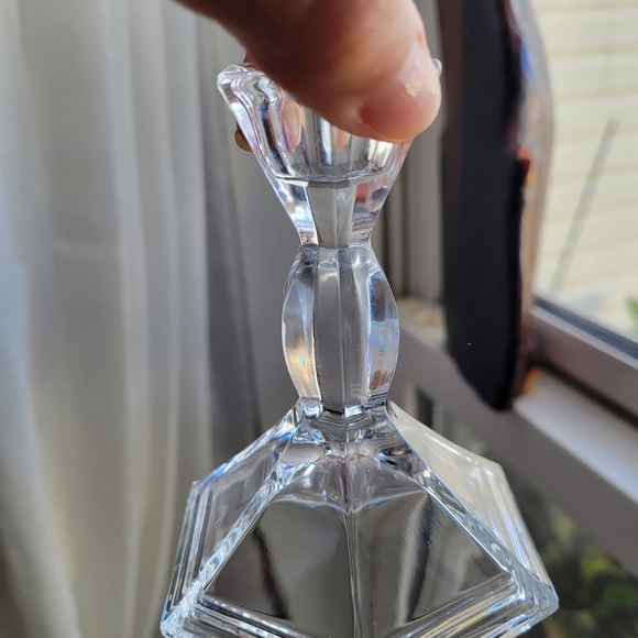 24% Full Lead Crystal Candlesticks Set of 2 USA Made Candle Holders Vintage 4" H - Picture 6 of 9